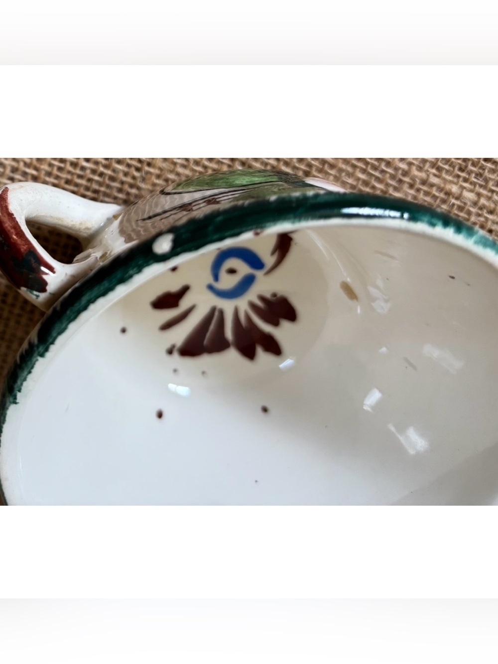 Vintage Italy Art Pottery Nove Rose Snack Plate Tray And Mug Cup Set Cottagecore - Picture 6 of 14